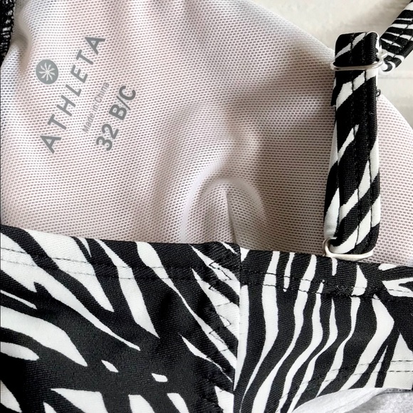 Athleta Palms Kaimana White/Black Print Tankini Size 32 B/C. - Picture 4 of 5